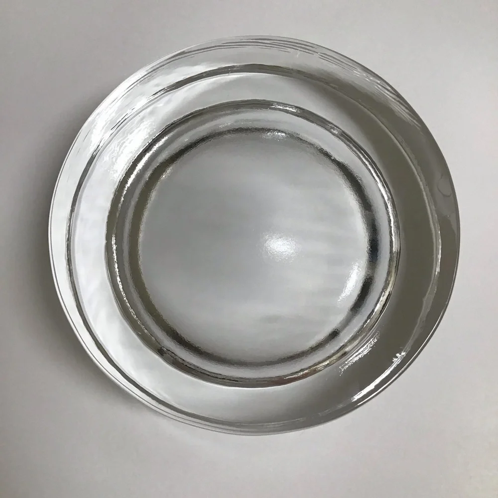 Decanter Clear Glass Tilted Saucer Base Stopper Modern Barware 3PC Round Bourbon